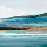 Feeling at Home abstract canvas art print titled "Memories of Blue" by Hazel J, featuring vibrant blue and textured brushstrokes.