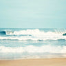 Coastal canvas art print featuring salty sea air scene by Feeling at Home, showcasing ocean waves and beach scenery.