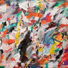 Abstract canvas art print featuring vibrant colors and flowing shapes, titled Meditations No. 4 by Dick Steven, from Feeling at Home.