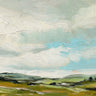 Countryside landscape canvas art print by Feeling at Home featuring a peaceful rural scene with rolling hills and greenery.