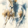 Equine Nude 143 Animals canvas art print by Gele Benedicte featuring detailed horse and animal illustrations in muted tones.