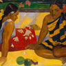 Gauguin Paul "What News" figurative canvas art print by Feeling at Home, showcasing vibrant Polynesian-inspired artwork.