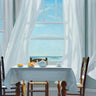 Becoming Centered coastal canvas art print by Hollingsworth Karen, featuring calming seaside scene, textured artwork, Feeling at Home brand.