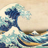 Landscape canvas art print of The Great Wave off Kanagawa by Hokusai Katsushika, featuring a powerful ocean wave scene.