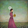 Counting on the Cosmos figurative canvas art print by Huynh Duy, featuring celestial-themed artwork in a vibrant, detailed design.