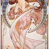 Feeling at Home Dance 1898 Signs canvas art print featuring Alphonse Mucha's elegant Art Nouveau design with intricate detailing.