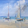 Aspendale Racers coastal canvas art print by Penny Craig Trewin, featuring vibrant seaside scene in a Feeling at Home art print.