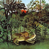 Feeling at Home art print featuring Rousseau Henri's The Hungry Lion Animals on canvas, showcasing a detailed jungle scene with lions.
