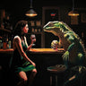 Feeling at Home He Was Cuter online animals canvas art print by Thomson Keith, featuring colorful, whimsical animal illustrations.