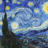 European canvas art print of Vincent van Gogh's Starry Night, featuring vibrant swirling night sky, by Feeling at Home.