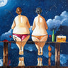 Feeling at Home Two Sisters Fishing Spirits canvas art print by West Ronald, featuring vibrant, detailed artwork of two women fishing.