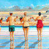 Feeling at Home Sunset Bath canvas art print by West Ronald featuring a tranquil sunset scene on a bathroom wall.