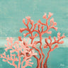 Teal Coral Reef II coastal canvas art print by Feeling at Home, featuring vibrant coral reef scene with teal and blue tones.