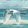 Feeling at Home Great Egret II coastal canvas art print by Pinto Patricia, featuring a serene white egret in coastal scenery.