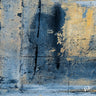 Abstract canvas art print featuring gold on blue square design by Pinto Patricia, available from Feeling at Home.