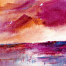 Abstract canvas art print titled "Reflection of a Crimson Sky" by Loreth Lanie, featuring vibrant red and orange hues on a textured surface.