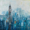 City Above travel canvas art print by Lorenzo Collective, featuring a scenic urban landscape in vibrant colors.
