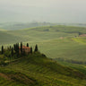 Feeling at Home Tuscan Villa photography canvas art print featuring a scenic view of a rustic Tuscan villa and landscape.