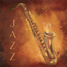 Jazz music canvas art print by Hakimipour-Ritter showing vibrant musical notes and instruments on a colorful background.