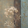 Feeling at Home blue decorative art print by Loreth Lanie, Delicate Beauty in Blue II canvas artwork displayed on a wall.