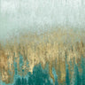 Teal and gold abstract canvas art print titled "Teal Woods In Gold II" by Gonzalez Roberto, featuring vibrant brushstrokes and modern design.