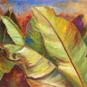 Feeling at Home Through the Leaves Square Nature Canvas art print by Pinto Patricia, featuring vibrant leaf design on textured canvas.