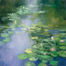 Blue Lily II Nature canvas art print by Feeling at Home, featuring a vibrant blue lily flower on textured canvas background.