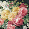 Art Print on canvas Antique Roses on Black Crop by Nai Danhui Floral Post-Impressionism artwork