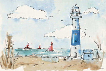 Art Print on canvas Coastal Life II by Tavoletti Anne Coastal Post-Impressionism artwork