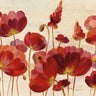 Art Print on canvas Red Flowers on Cream Crop by Vassileva Silvia Floral Post-Impressionism artwork