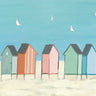 Art Print on canvas Cabanas I Pastel by Adams Phyllis Coastal Post-Impressionism artwork