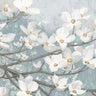 Art Print on canvas Dogwood Blossoms II Blue Gray Crop by Wiens James Floral Post-Impressionism artwork