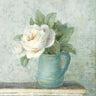 Art Print on canvas June Roses II White Blue Crop by Nai Danhui Country French Post-Impressionism artwork