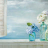Art Print on canvas A Beautiful Day At the Beach - 3 Glass Bottles by Nai Danhui Coastal Impressionism artwork