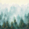 Misty Forest Nature canvas art print by Purinton Julia, featuring a serene forest scene with lush trees and soft mist.