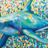 Art Print on canvas Chatham Shark by Vertentes Jeanette Abstract Post-Impressionism artwork