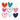 Feeling at Home Love Letters VI children's art canvas print by Thorns Becky showing colorful abstract heart designs on canvas.