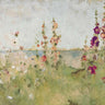 Art Print on canvas Hollyhocks by the Sea by Blum Cheri Floral Post-Impressionism artwork