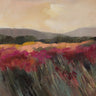 Coral and magenta meadow landscape canvas art print by Vassileva Silvia, featuring vibrant floral and natural scenery.