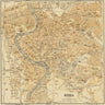 European canvas art print of a 1898 map of Rome by Fiore Lorenzo, featuring detailed vintage cartography.