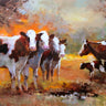 Calf animals canvas art print by Haenraets Willem, featuring detailed illustrations of calves on a neutral background.