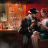 European canvas art print titled "Evening in the Bar" by Haenraets Willem, depicting a cozy bar scene on canvas.