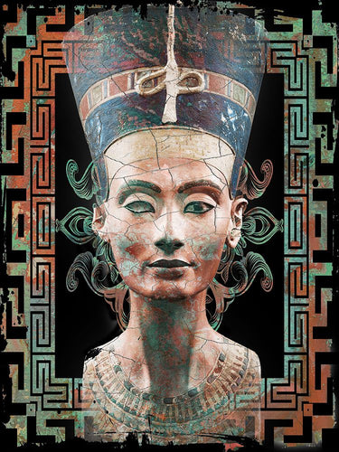 Egypt II architecture canvas art print by Baker Micha featuring detailed ancient Egyptian building illustrations.