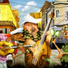 Humor canvas art print "Habanas Band" by Alvez A. Perez, featuring colorful, playful design from Feeling at Home collection.