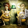 Feeling at Home marriage humor canvas art print by Alvez A. Perez featuring witty wedding-themed illustration on textured canvas.