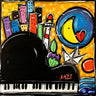 Art Print on canvas La vita e come il jazz by Wallas Landscape Post-Impressionism artwork