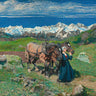 Art Print on canvas Spring in the Alps, 1897 by Segantini Giovanni Landscape Post-Impressionism artwork