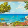 Coastal canvas art print titled "Finestra sul mare" by Del Missier Andrea, featuring a seaside window scene, from Feeling at Home.