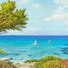Coastal canvas art print by Del Missier Andrea featuring a serene seaside scene, perfect for enhancing home decor.