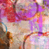 Abstract circle circus canvas art print by King Amber, vibrant and colorful wall decor from Feeling at Home.